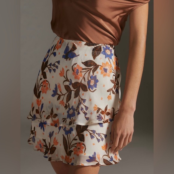 NWT Anthropologie tiered flounce mini skirt - Picture 2 of 3